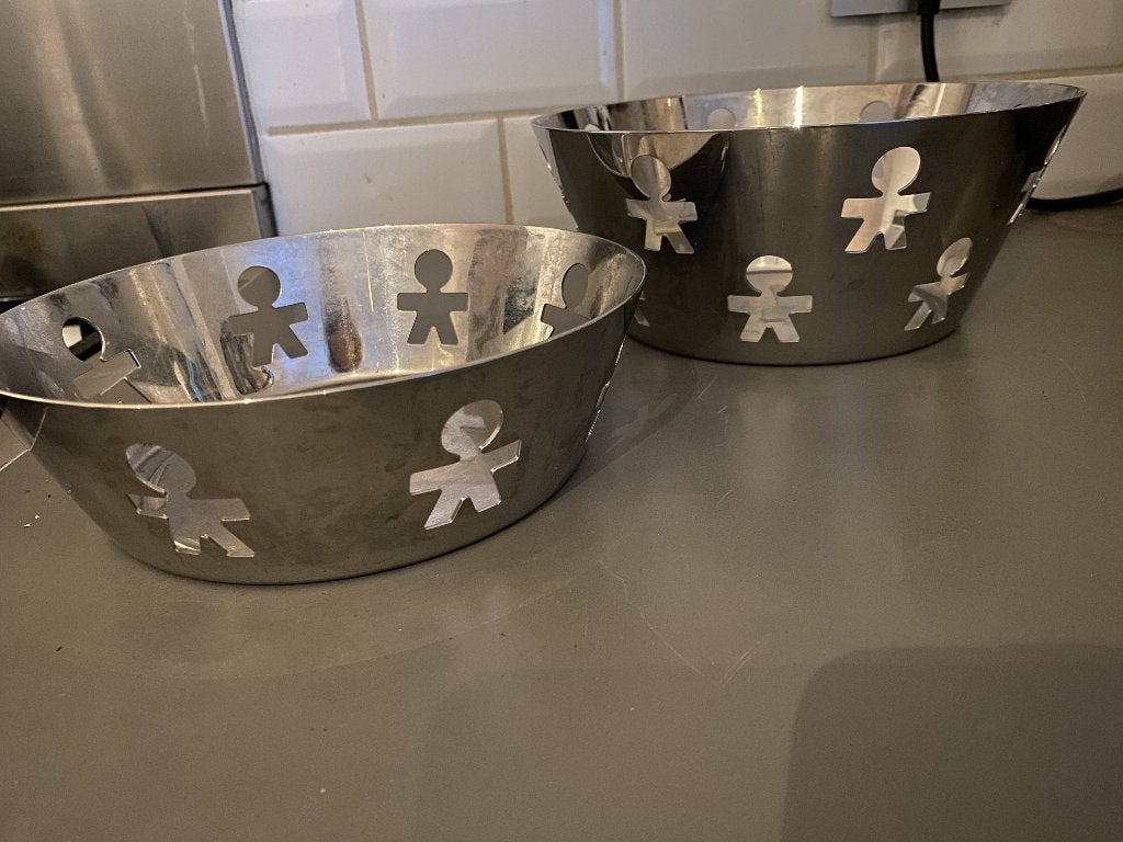 Alessi 2 schalen, Enlèvement, Utilisé, Rond, Métal