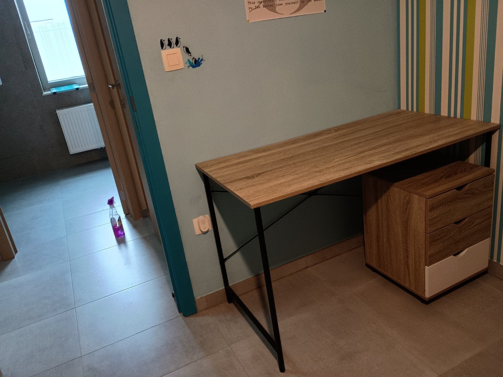 bureau met ladenkastje, Ophalen
