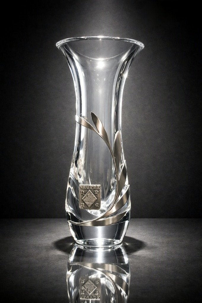 Vase en cristal et étain des Les Potstainiers Hutois., Antiquités & Art, Enlèvement
