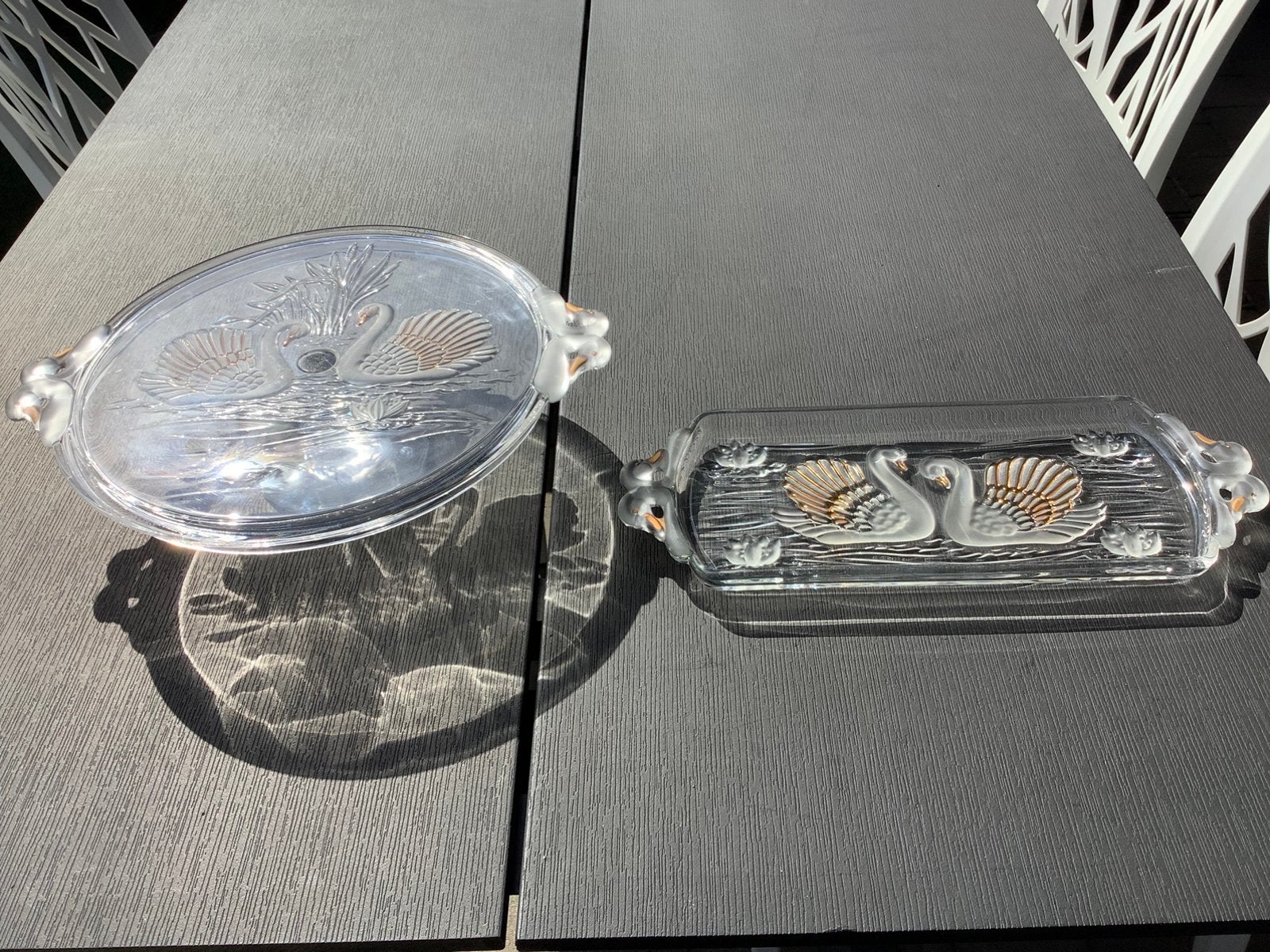 Walther-Glas "Schwanensee" 2 schalen vintage jaren 80, Antiek en Kunst, Ophalen