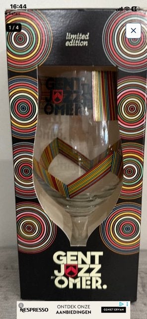 Ruilen : op zoek naar Omer glas Jazz 2026 (zie foto), Verzamelen, Ophalen, Nieuw, Bierglas