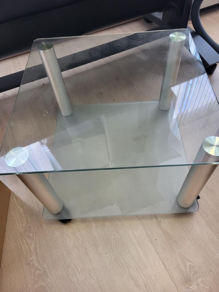 Salontafel + stoelen, Huis en Inrichting, Ophalen, Gebruikt, Glas