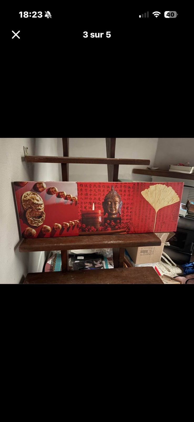 Rood frame van Budha, Ophalen, Zo goed als nieuw, Rood, Schilderijlijst