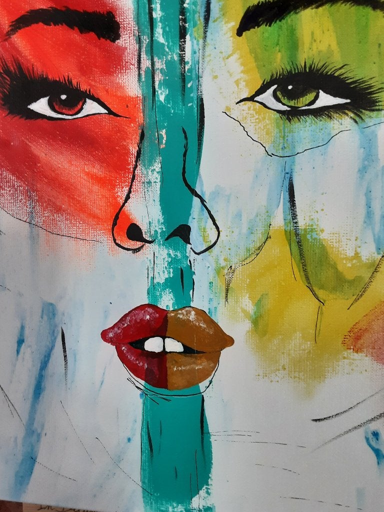 Peinture moderne ; Dans les rêves (mars 2026) .40x50, Abstrait, Textile, Enlèvement ou Envoi, Peinture acrylique