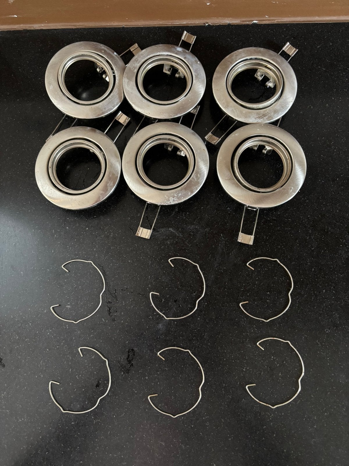 6 richtbare chroom inbouwspots, Maison & Meubles, Lampes | Spots, Compatible montage au plafond, Halogène, Comme neuf, Spot encastrable