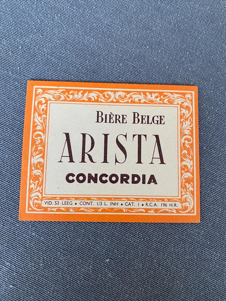 Oud bier etiket brouwerij CONCORDIA te GERAARDSBERGEN, Ophalen of Verzenden, Zo goed als nieuw