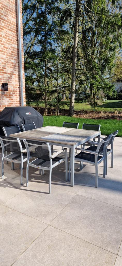 Grote tuintafel met 8 stoelen, Enlèvement