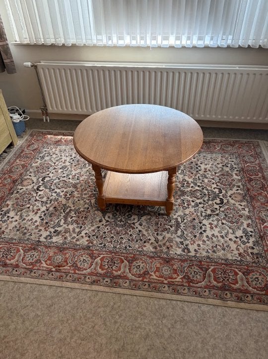 Prachtige Klassieke Eiken Salontafel (Rond, Ø83 cm), Huis en Inrichting, Tafels | Salontafels, Ophalen, 50 – 75, Gebruikt, 50 tot 100 cm