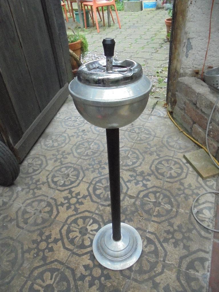 Vintage aluminium asbak op staander jaren 1950, Antiek en Kunst, Ophalen of Verzenden