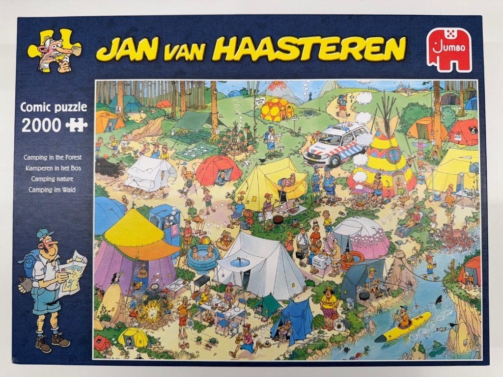Jan Van Haasteren puzzel 'Kamperen in het Bos' (2000 st), Ophalen, Meer dan 1500 stukjes, Zo goed als nieuw, Legpuzzel