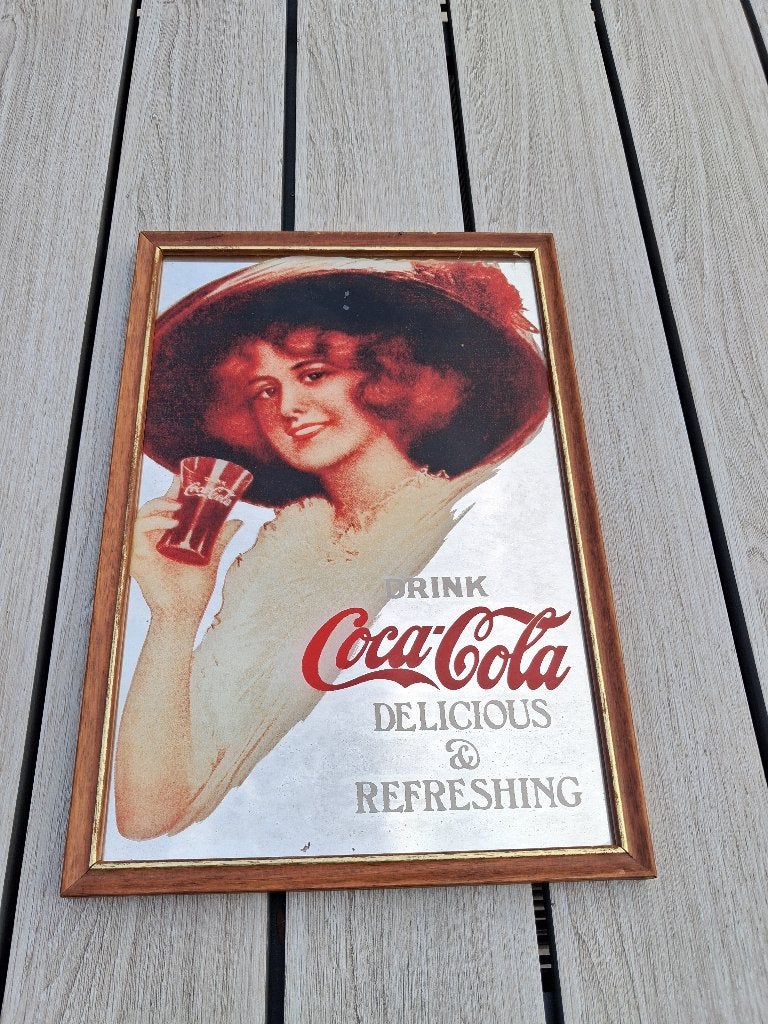 Houten kader coca-cola, Ophalen, Gebruikt, Reclamebord