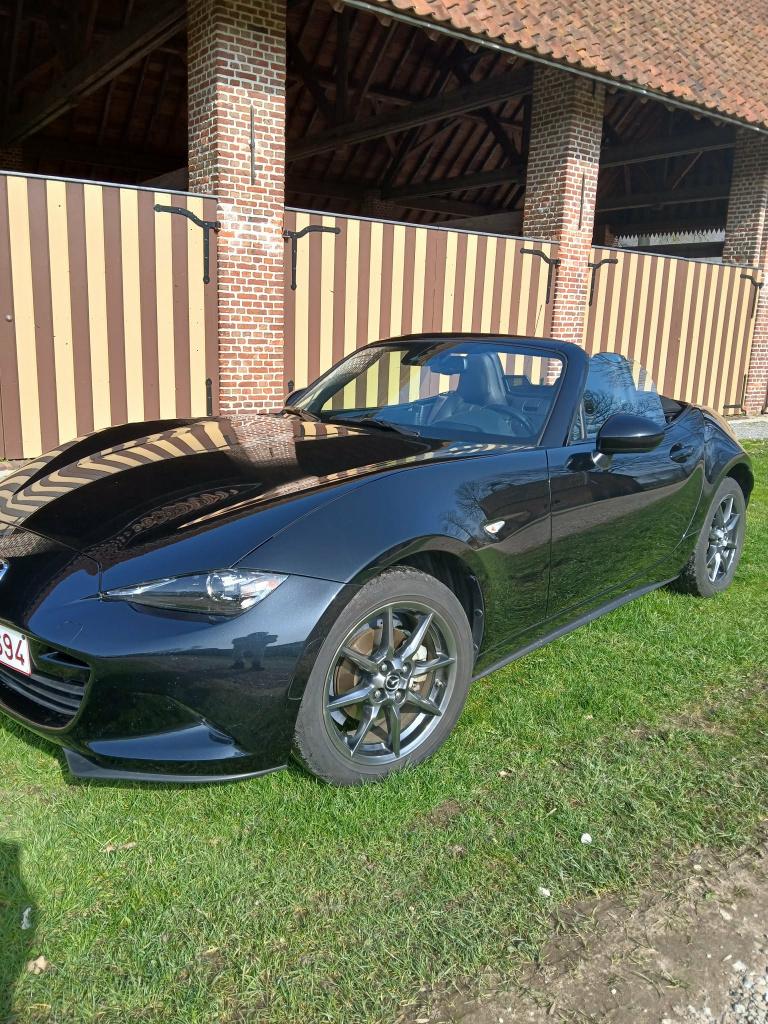 Mazda MX-5 in topstaat, Auto's, Zwart, Leder, Handgeschakeld, Particulier