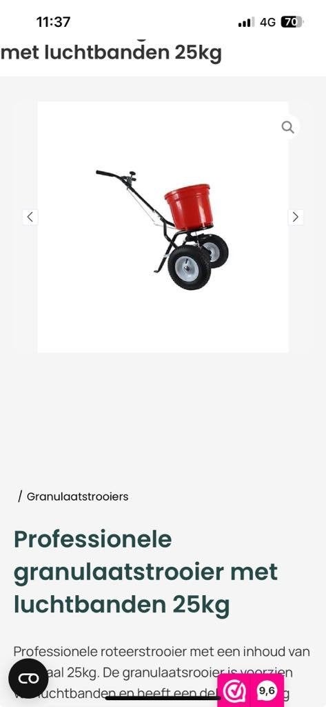 Professionele granulaatstrooier met luchtbanden 25kg, Jardin & Terrasse, Outils à main, Enlèvement ou Envoi, Comme neuf, Autres types