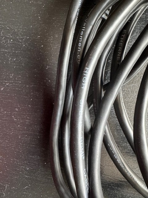 Câble HDMI Velleman haut débit avec Ethernet - 5 m, Informatique & Logiciels, Enlèvement ou Envoi, Neuf