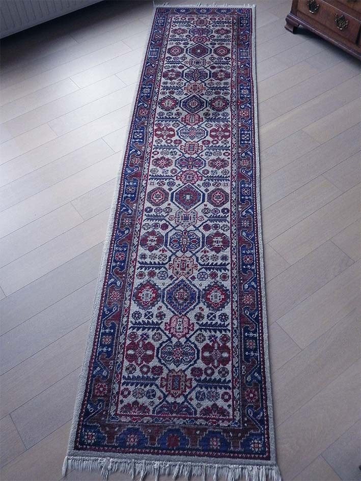 Oosterse Karabagh Tapijtloper: €.30,00., Ophalen, Gebruikt, Blauw