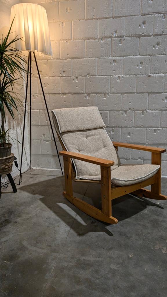 Vintage Scandinavische schommelstoel 1970, Huis en Inrichting, Fauteuils, Ophalen