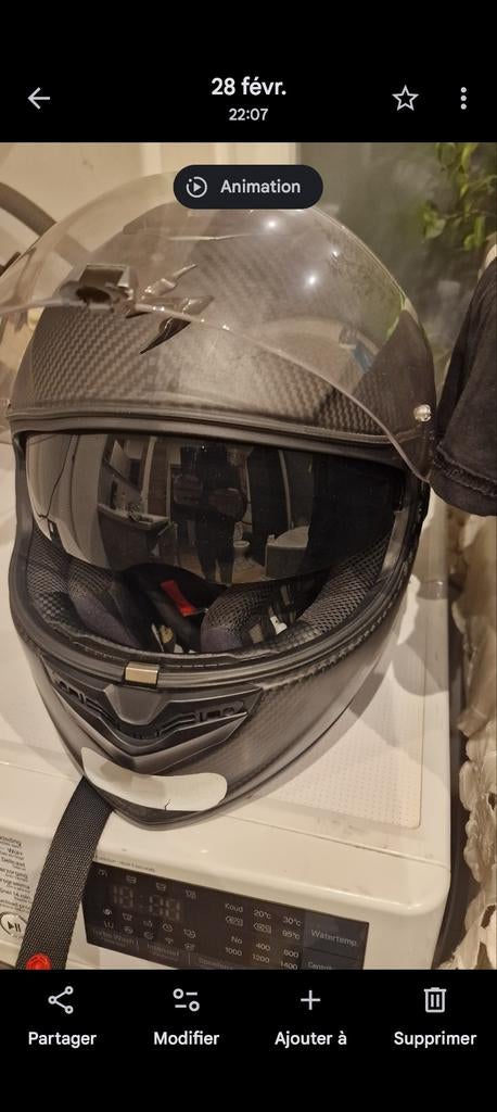 Casque moto scorpion en carbone, Enlèvement, S