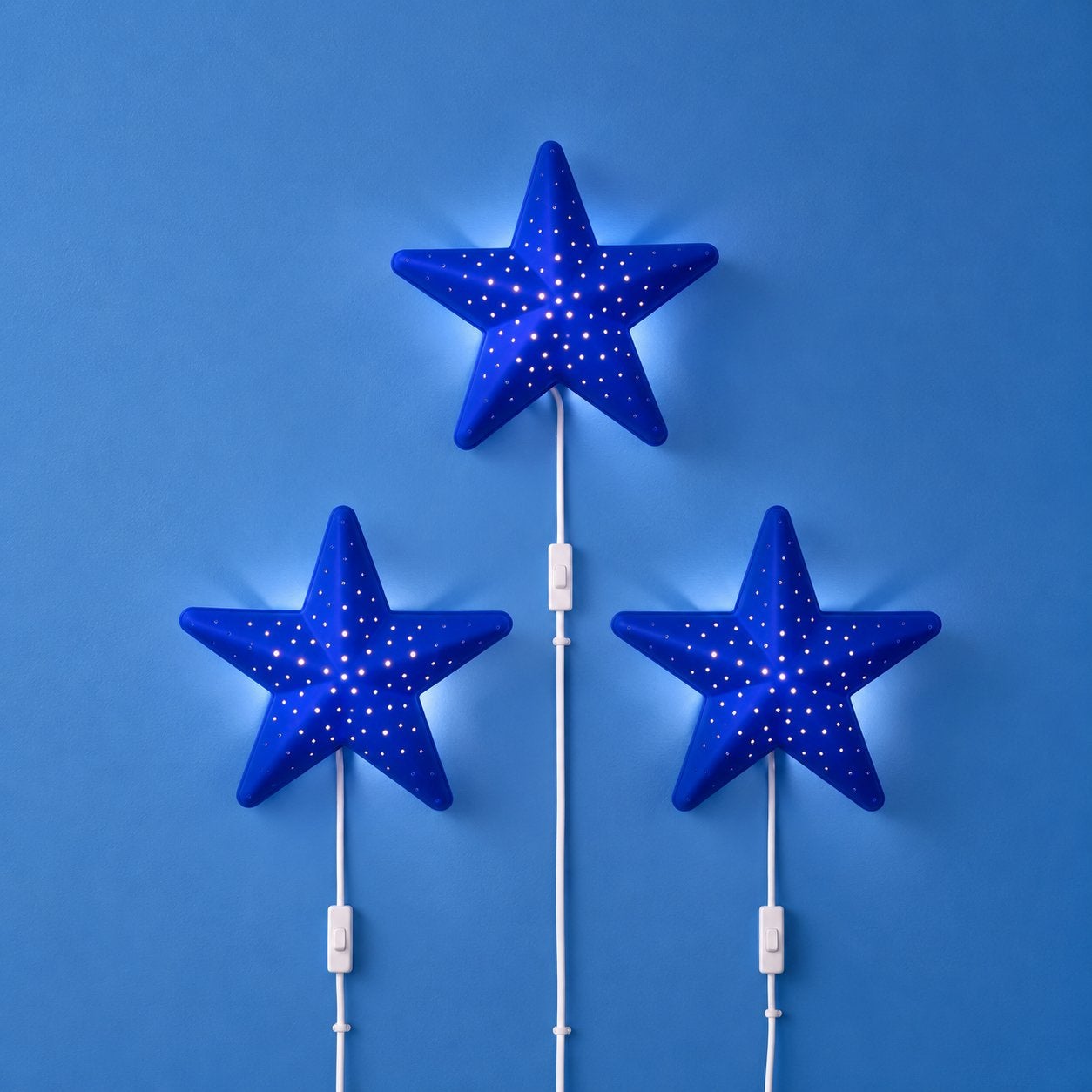 IKEA SMILA STJÄRNA Lot: 3 veilleuses murales Étoiles bleues, Bleu, Enlèvement, Comme neuf, IKEA