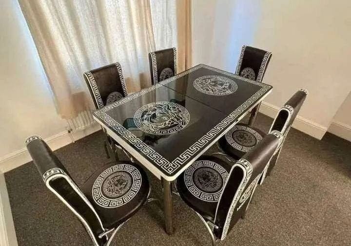 Table à manger de luxe avec 6 chaises — Ensemble de salle à, Envoi