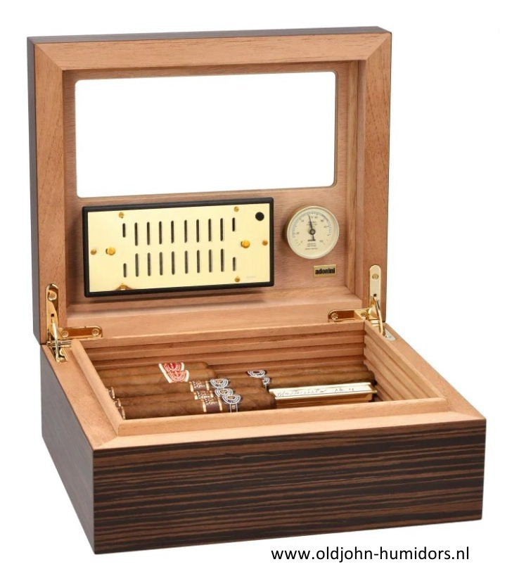 SALE HUMIDOR ADORINI VITTORIA M DELUXE MAKASSAR FINEER  h159, Ophalen of Verzenden, Nieuw, Tabaksdoos of Verpakking