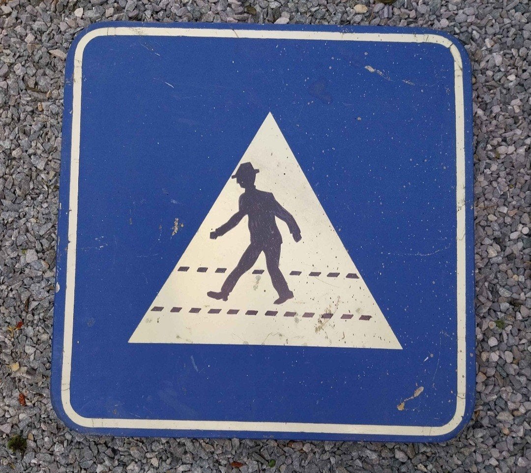 Signalisation panneau vintage 70cm de côté, Enlèvement