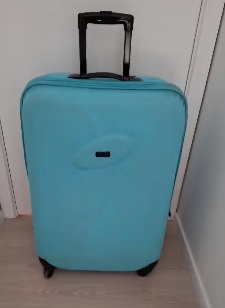 Helderblauwe reiskoffer, Handtassen en Accessoires, Koffers, Ophalen, Gebruikt, Uitschuifbare handgreep