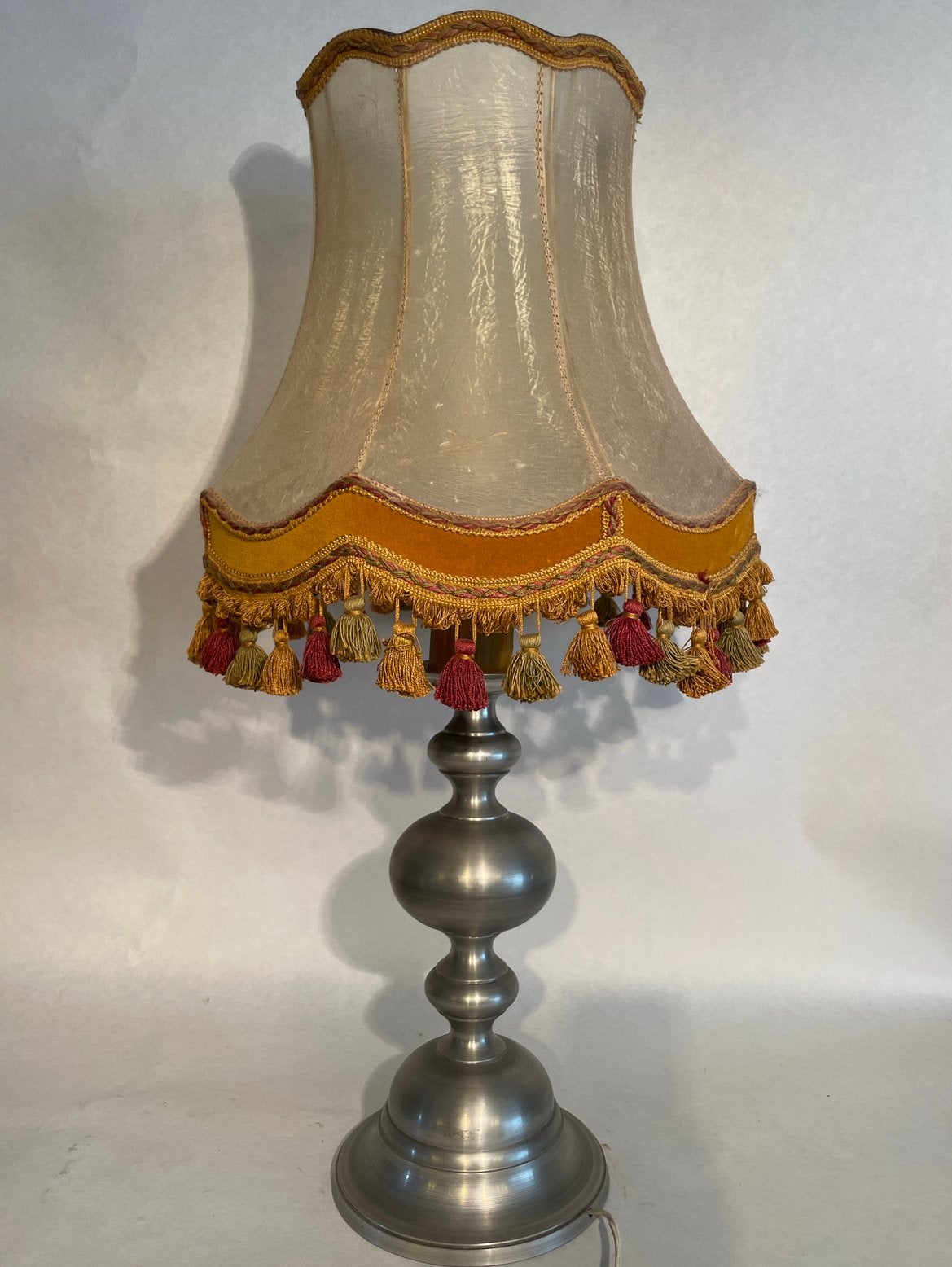 Lampe de table vintage avec base en étain, Antiquités & Art, Enlèvement