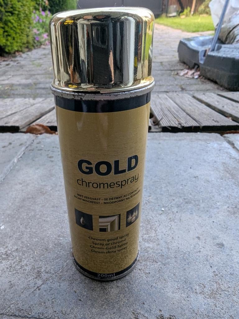 Gold gouden spray chromespray 60% gevuld, Doe-het-zelf en Bouw, Verf, Beits en Lak, Ophalen