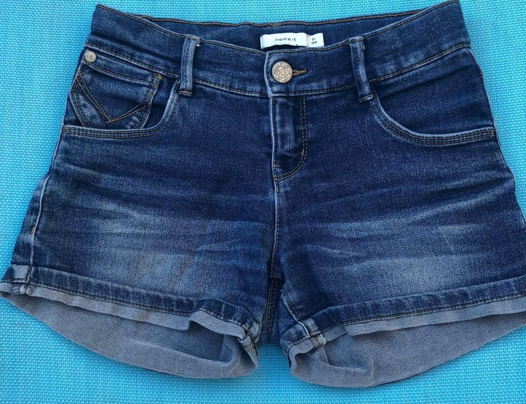 jeans short maat 134, Kinderen en Baby's, Kinderkleding | Maat 134, Broek, Name it, Zo goed als nieuw, Verzenden