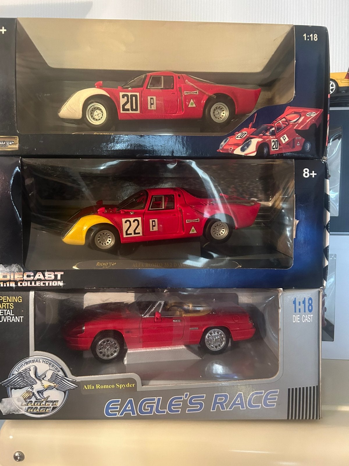 Alfa romeo 33,2 daytona 45 e stuk, Hobby en Vrije tijd, Ophalen of Verzenden, Zo goed als nieuw
