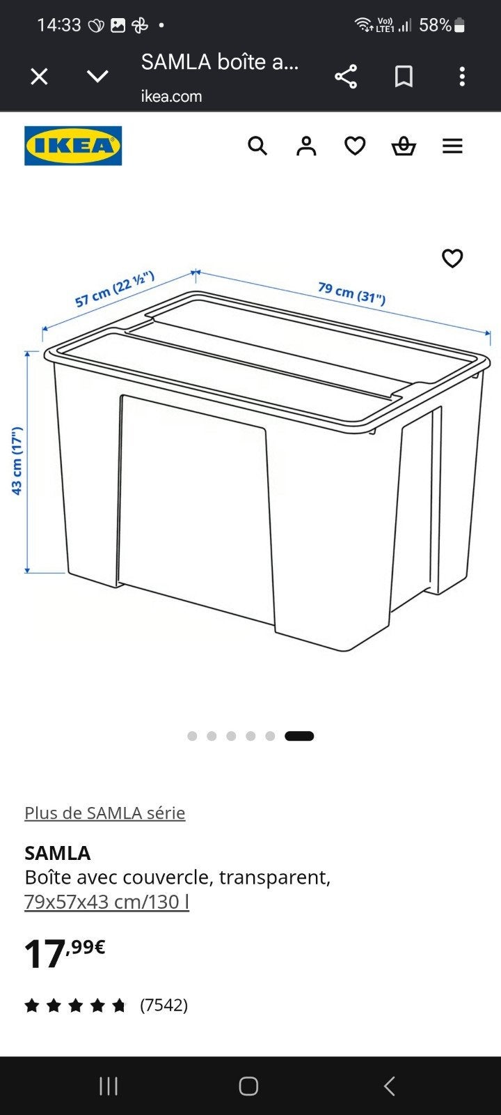 3 bacs de rangement ikea., Maison & Meubles, Enlèvement