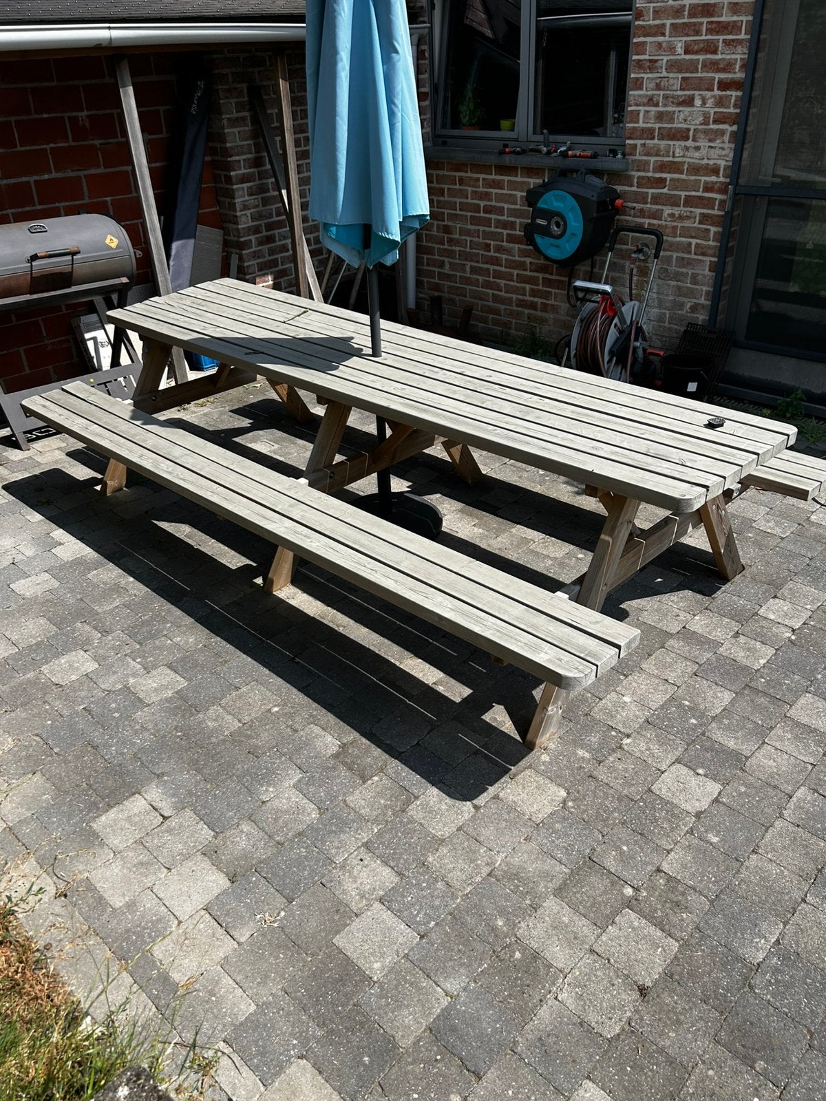 Table de pique-nique 8 à 12 personnes 3m, Jardin & Terrasse, Enlèvement, Comme neuf