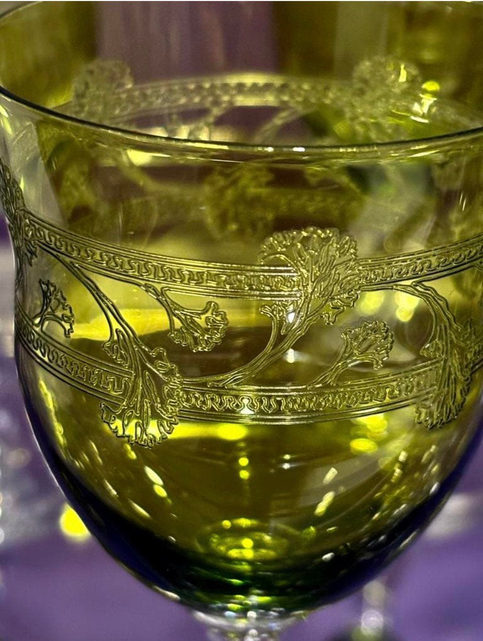 Verres antiques en cristal Portieux/ Val Saint Lambert, Enlèvement, Cristal