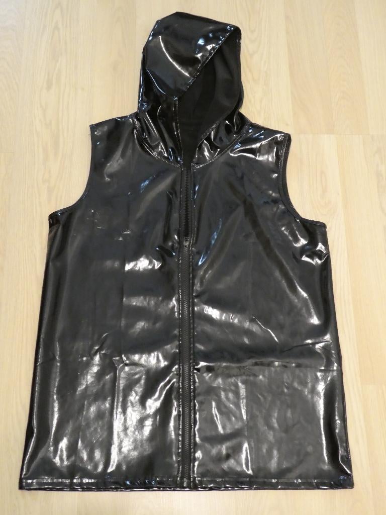 Gilet à capuche en PVC noir, Vêtements | Hommes, Pulls & Vestes, Neuf, Noir, Enlèvement ou Envoi