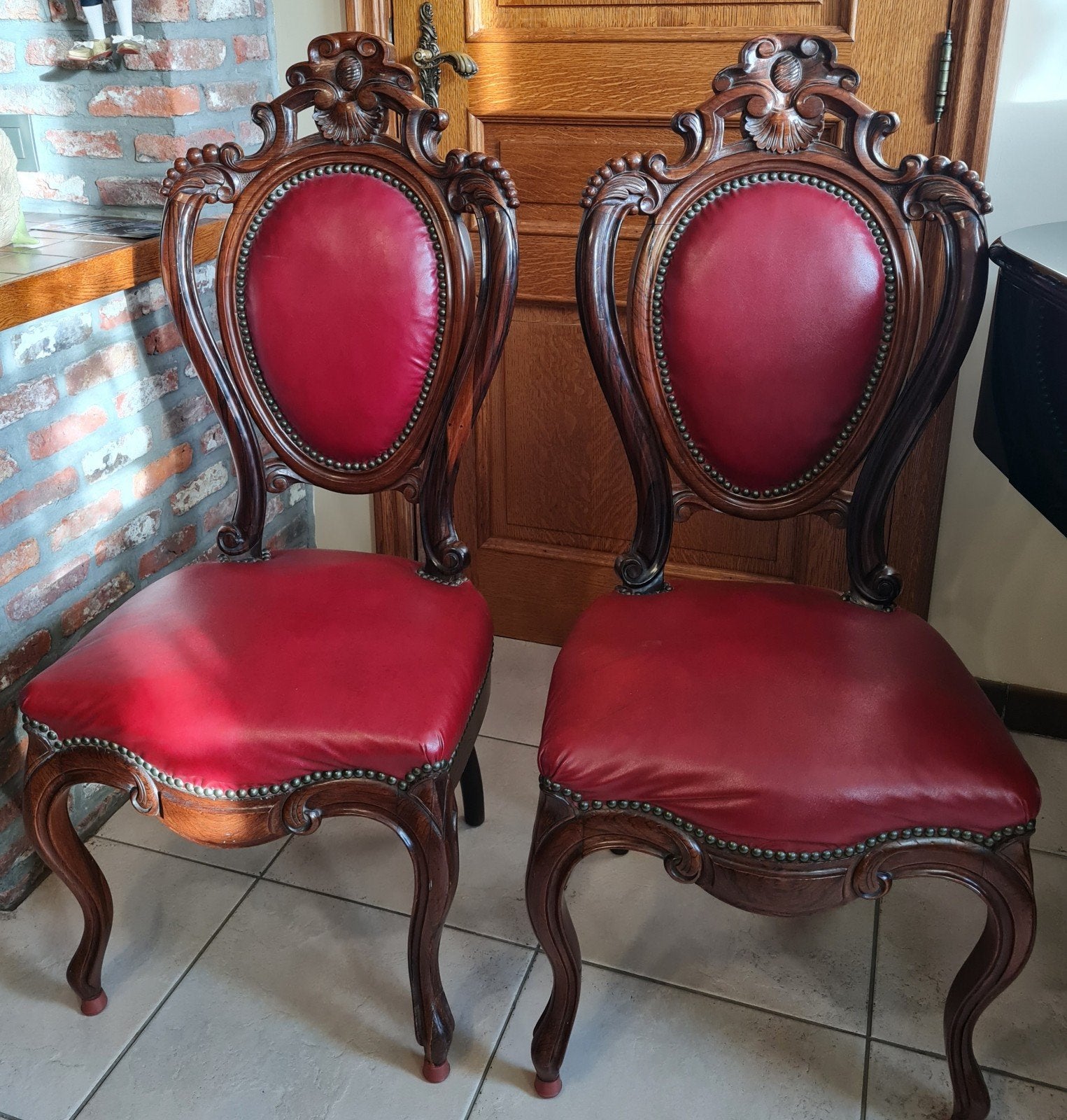2 antieke vintage stoelen te koop., Enlèvement