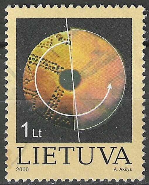 Lituanie 2000 - Yvert 655 - Schéma rond abstrait (ST), Timbres & Monnaies, Envoi, Pologne, Affranchi