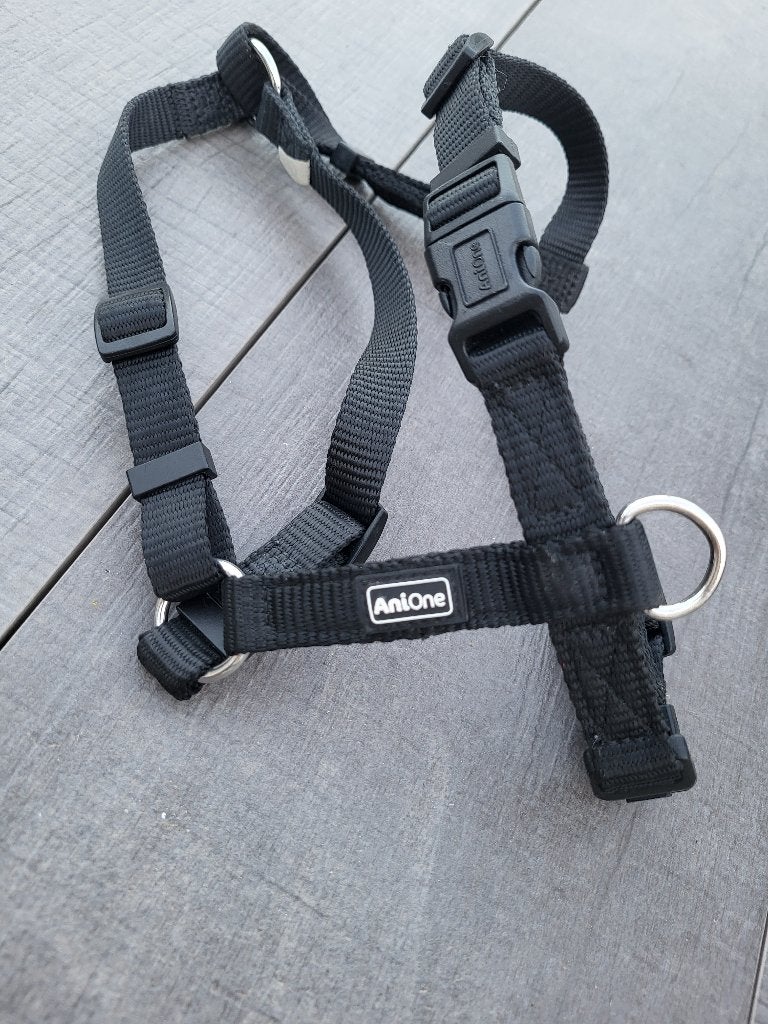 H-tuigje Classic nylon zwart Ani One, Dieren en Toebehoren, Honden-accessoires, Zo goed als nieuw, Hondentuig, Overige merken