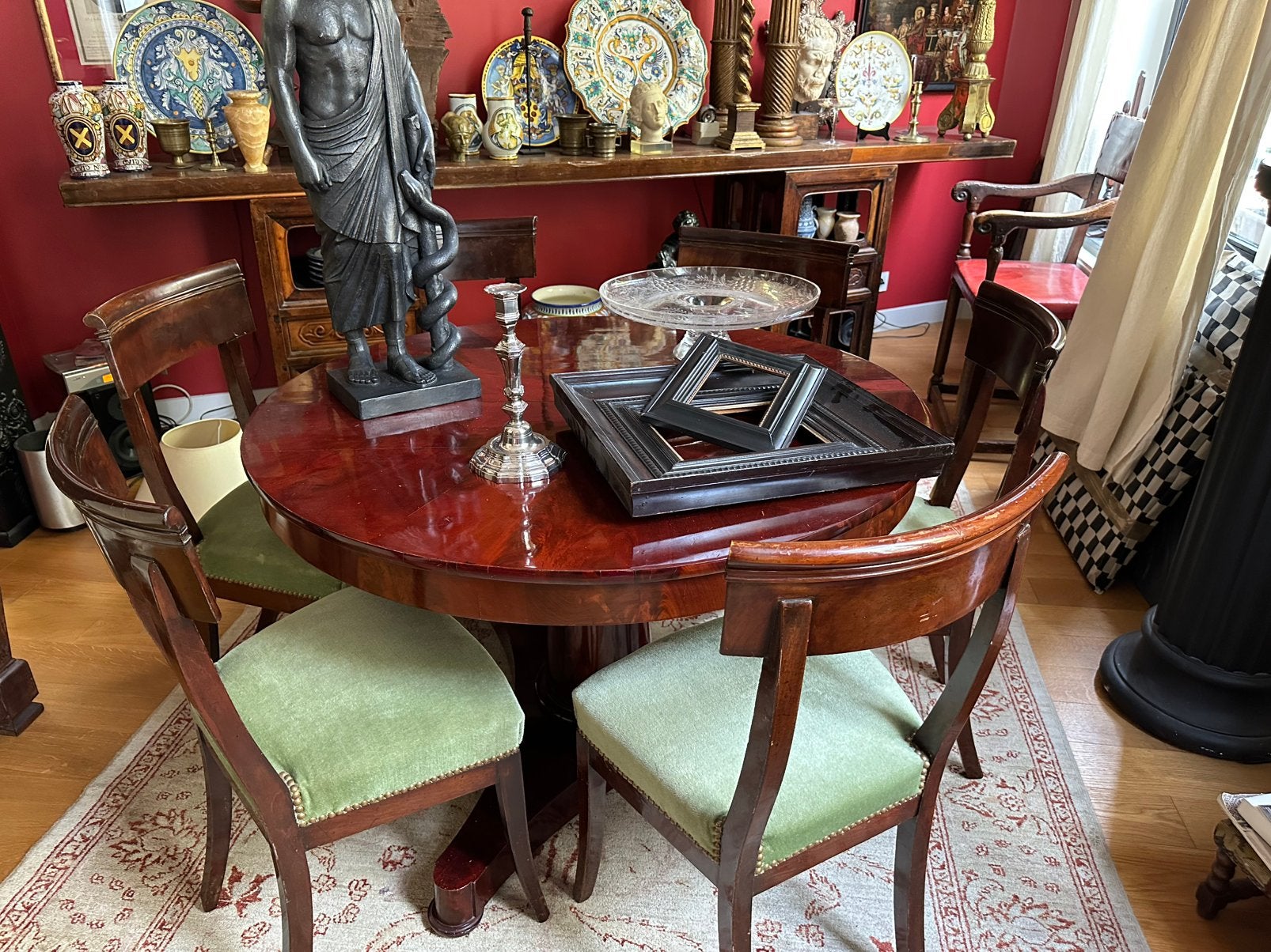 Tafel en zes stoelen, Antiek en Kunst, Ophalen of Verzenden