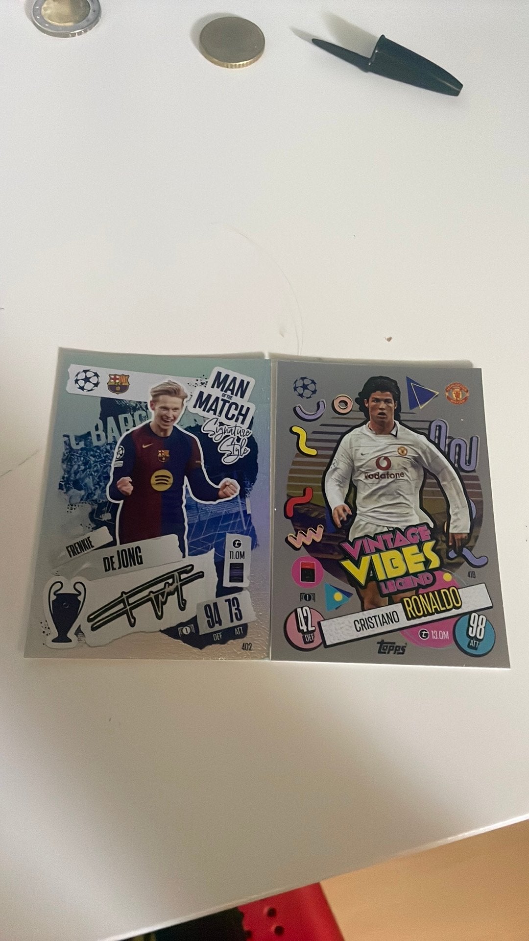 Oude frenkie de jong en cristiano Ronaldo kaart, Ophalen, Zo goed als nieuw, Meerdere plaatjes