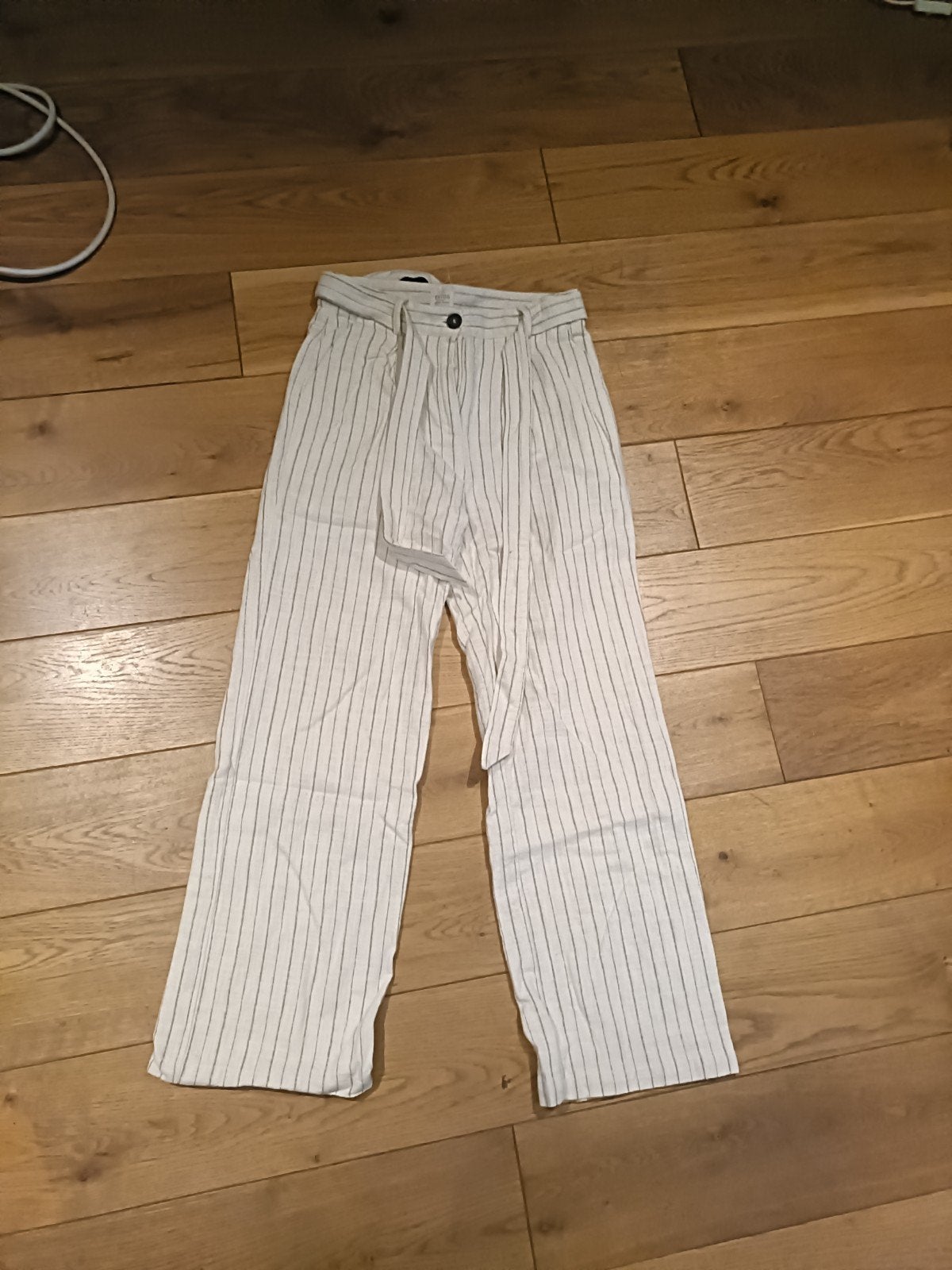 linnen broek maat 34, Verzenden, Beige, Zo goed als nieuw, Lang