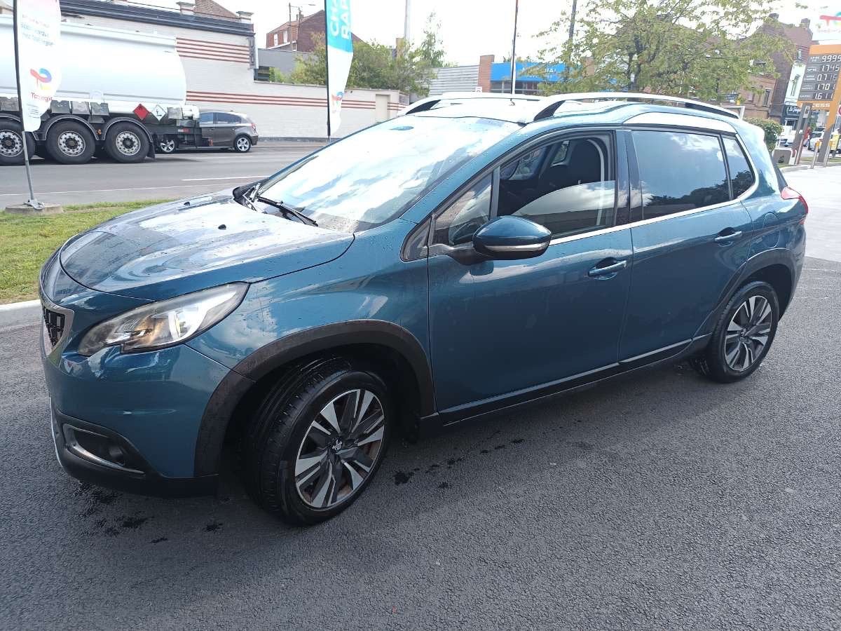 Peugeot 2008, Auto's, Zwart, Blauw, Leder en Stof, 5 deurs