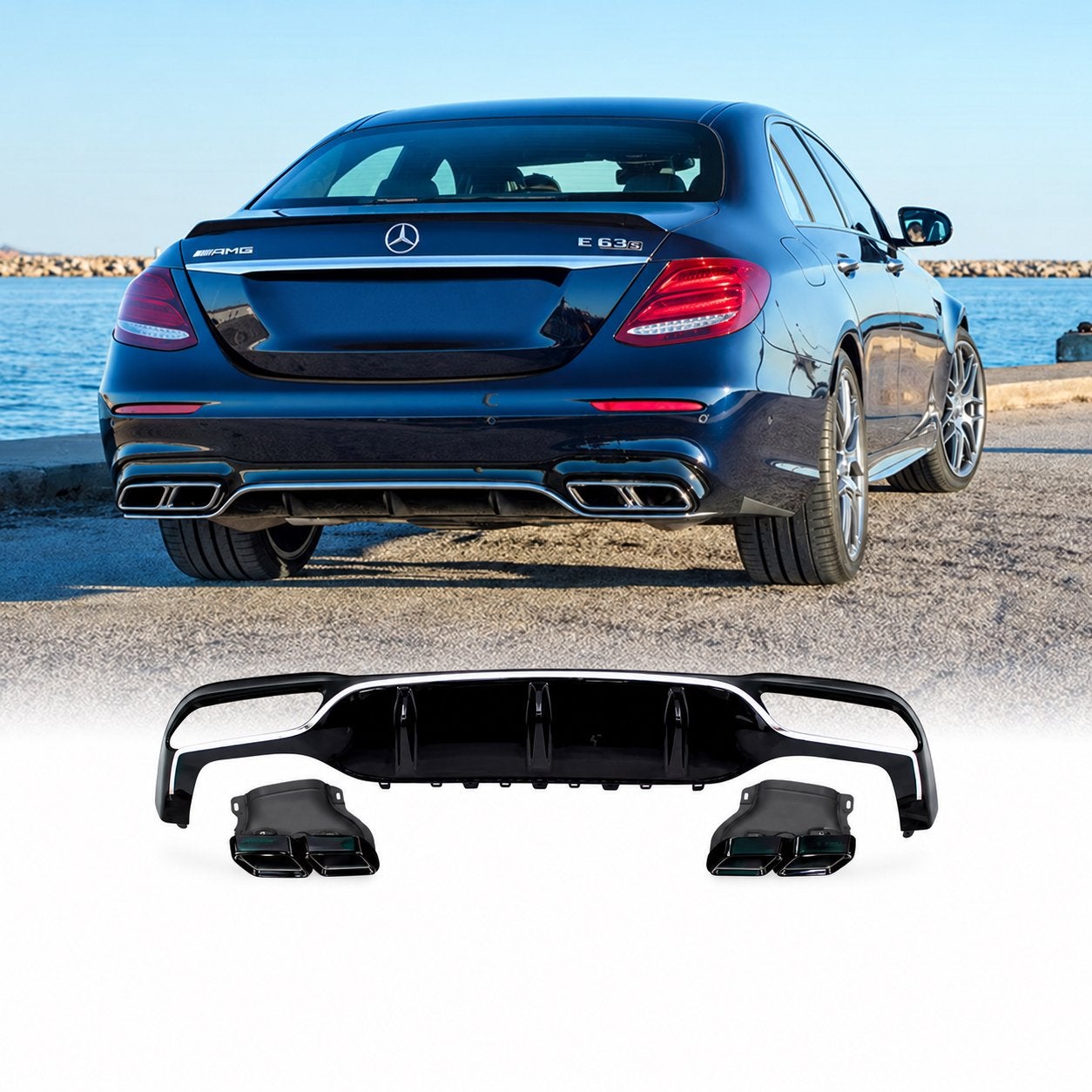Diffuseur Mercedes Classe E, Neuf, Arrière, Pare-chocs, Mercedes-Benz