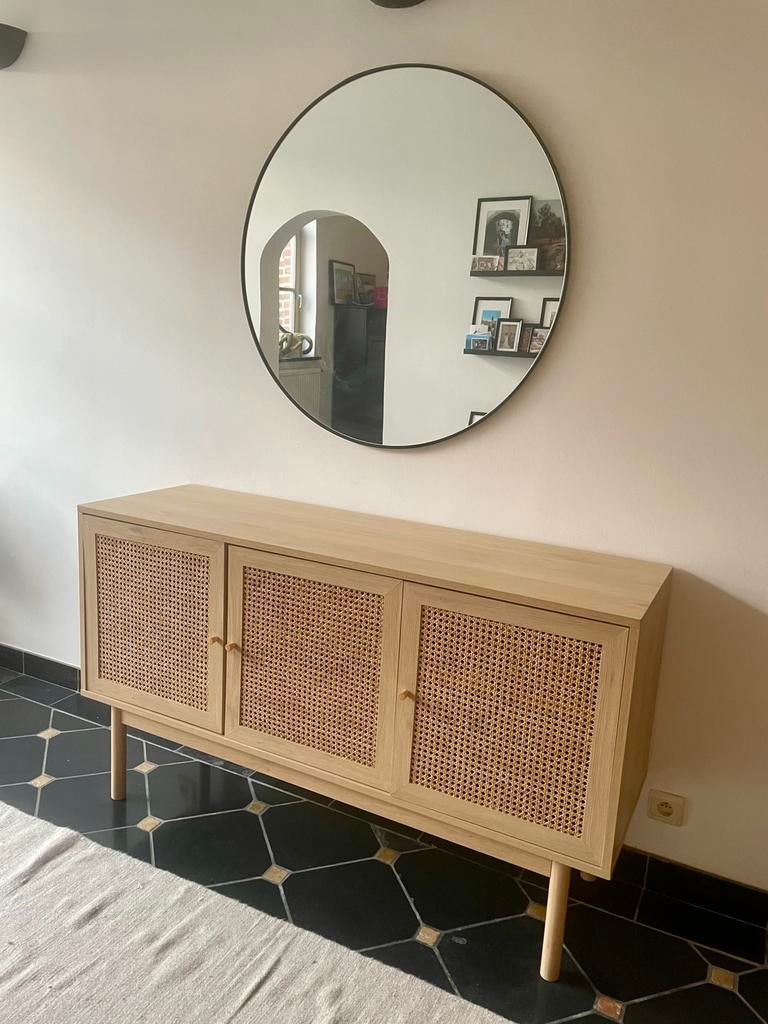 Rotan dressoir + spiegel, Enlèvement, Comme neuf