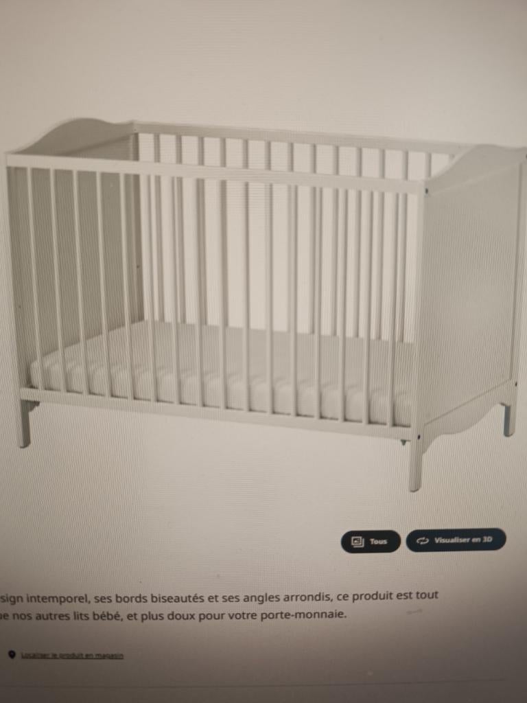 IKEA SMAGORA 60x120 wit babybedje, Ophalen, Zo goed als nieuw
