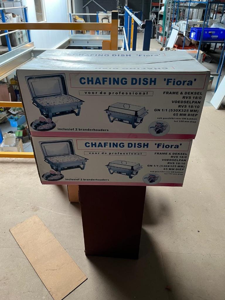 Set van 3 Chafing Dishes 'Fiora' GN 1/1 – RVS – Buffetwarmer, Enlèvement, Neuf, dans son emballage, Autres types