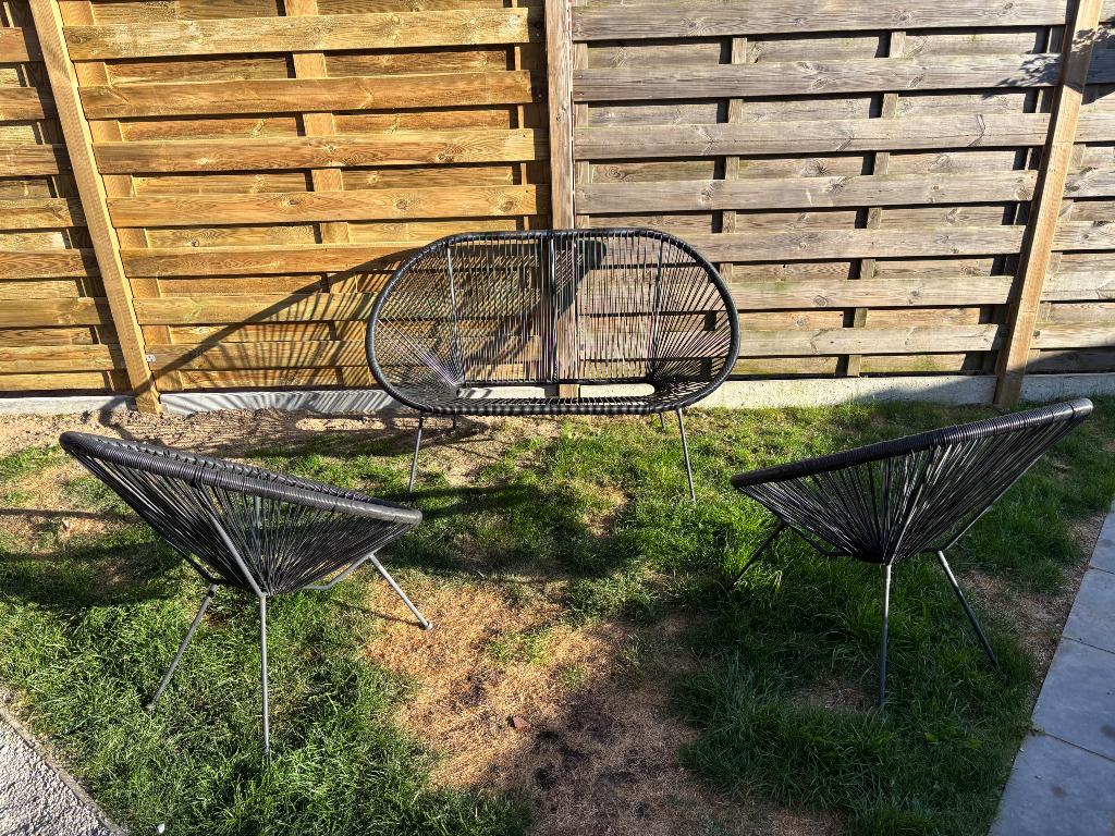 Loungeset, Tuin en Terras, Tuinsets en Loungesets, Ophalen, Gebruikt, 4 zitplaatsen, Loungeset