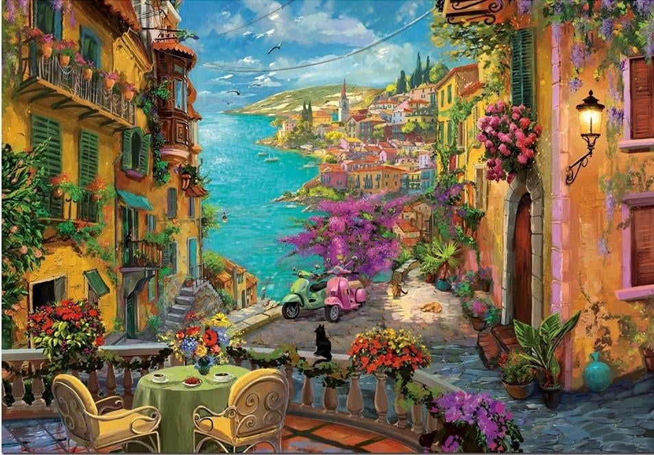 Puzzel „Spaanse koffie” van 2000 stukjes (96 x 68 cm), Ophalen of Verzenden, Meer dan 1500 stukjes, Zo goed als nieuw, Legpuzzel