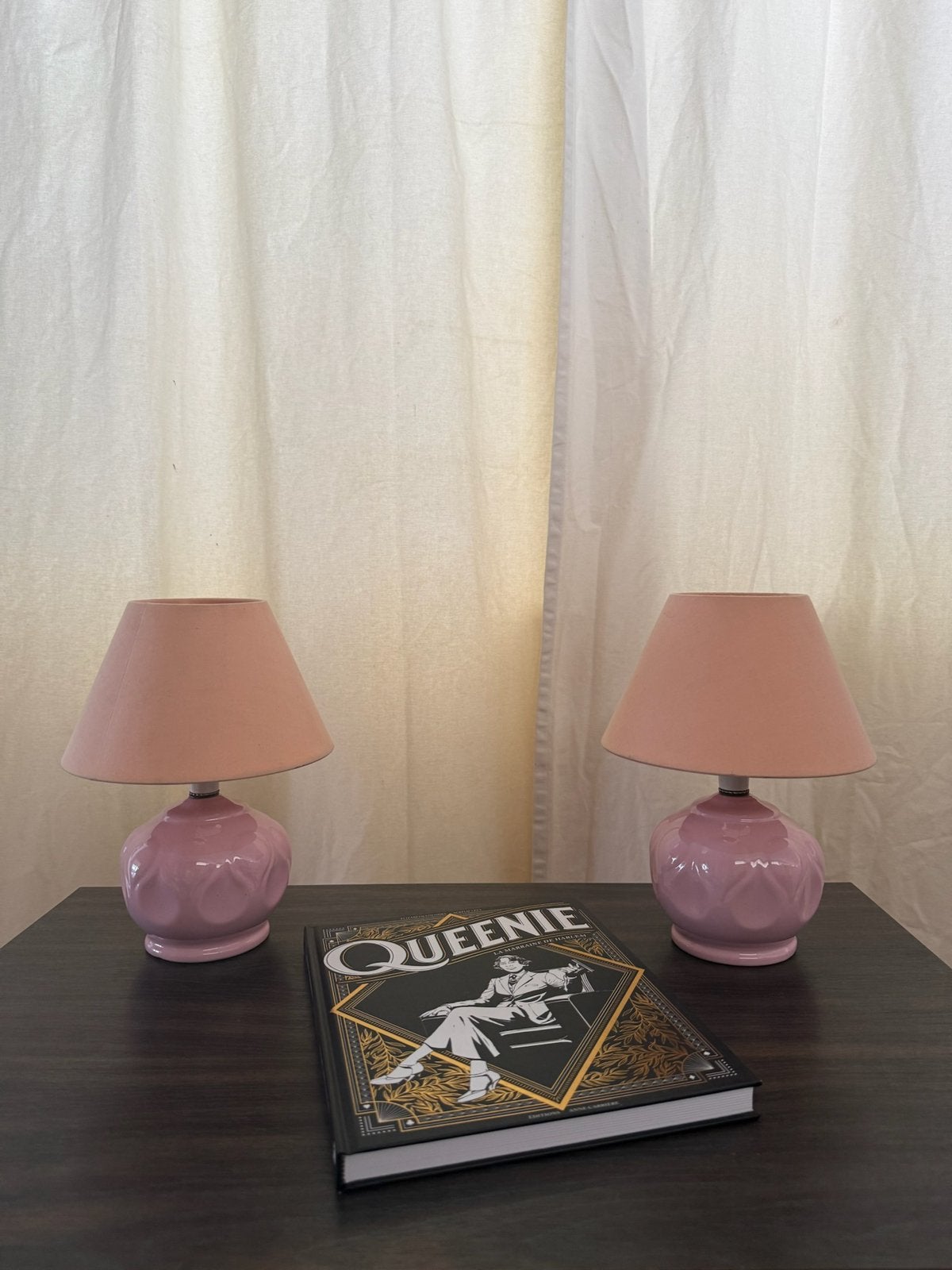 Paire de Petites Lampes de Chevet Vintage, Rose, Enlèvement ou Envoi, Comme neuf