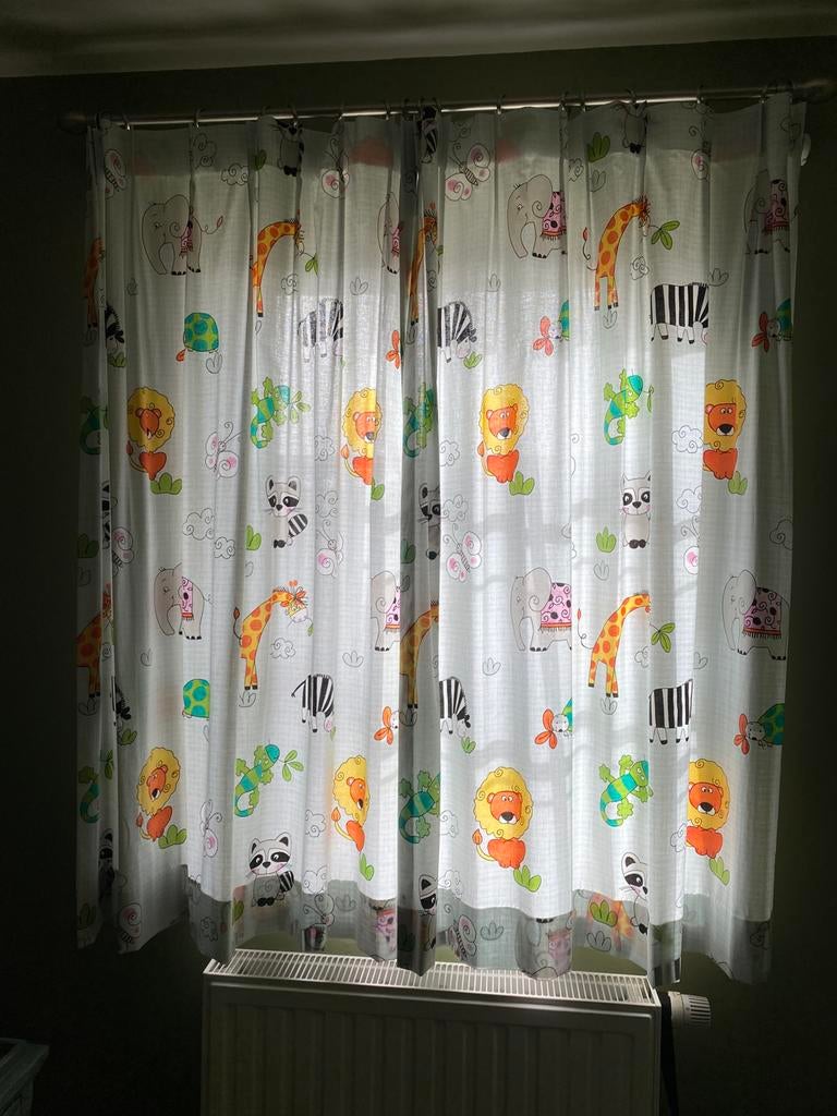 Gordijnen kinderkamer, Gebruikt, 100 tot 150 cm, 100 tot 150 cm, Grijs