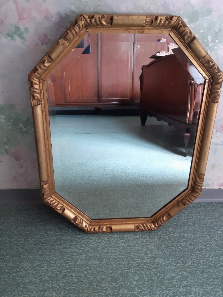 Miroir en bois doré, Moins de 100 cm, Enlèvement, Utilisé, 50 à 75 cm